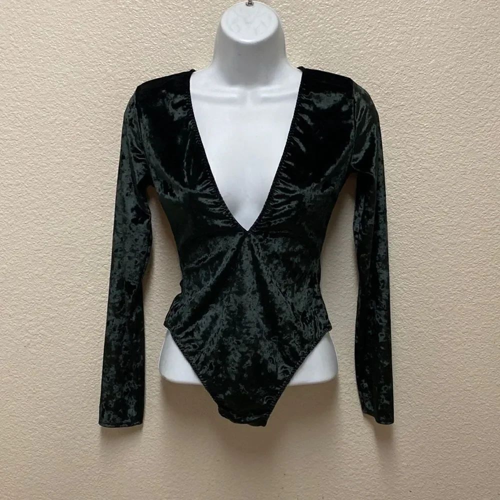 Victoria's Secret Crushed Velvet Bodysuit Medium/Large